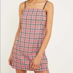 pink plaid urban outfitters dress !!